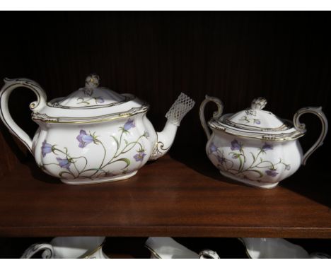 A Spode Campanula tea set with ten trios, milk jug, tea pot etc 39 pieces