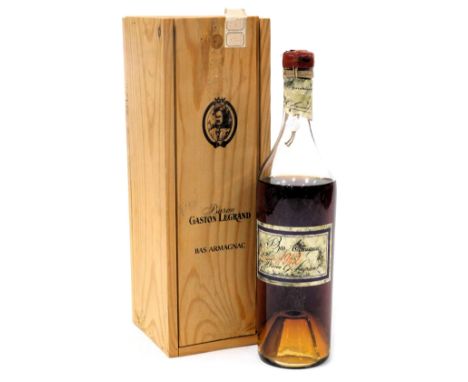 A bottle of Baron Gaston Legrand Bas Armagnac 1942, cased.