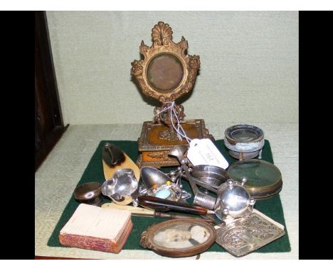 Various collectables, including miniature portrait, etc. 