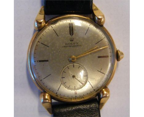 A vintage gent's 18k gold Rolex chronometer wrist watch with separate second hand  CONDITION REPORT TICKS OK32mm diameter