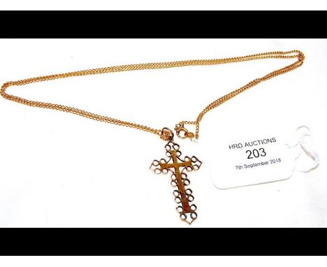 Gold cross on chain 