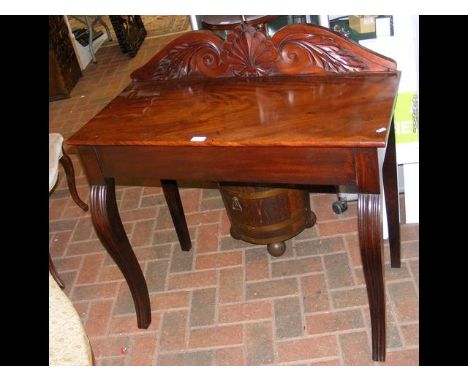 A Regency mahogany console table with shaped back - 90cm 