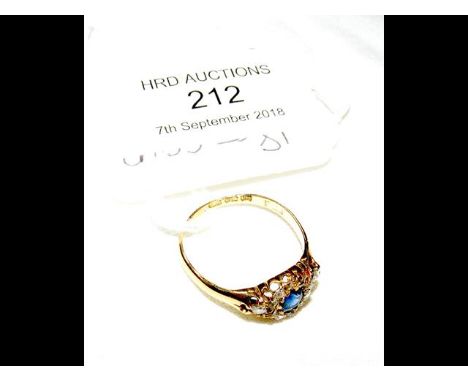 Sapphire and diamond ring in 18ct gold setting 