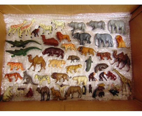 ASSORTED LEAD ZOO ANIMALS  including a Britains No.901, Indian Elephant with flexible trunk, boxed, the others in variable co