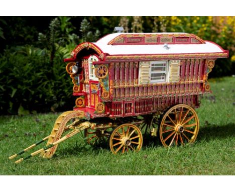 A 1/12 SCALE SCRATCH-BUILT MODEL OF A DUNTON OF READING 'LEDGE' TYPE GYPSY VARDO OR CARAVAN  of principally wood construction