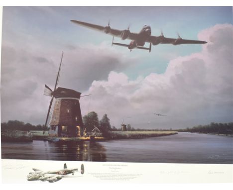 RICHARD TAYLOR (BRITISH, CONTEMPORARY)  'On Course for the Mohne - The Dambusters',  colour print, limited edition 6/25, with