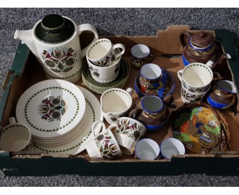 A Palissy Contessa pattern coffee service and a Japanese Murani &amp; Co tea service.