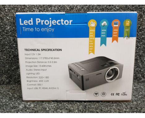 LED mini Projector by Time to play, with lead &amp; remote, boxed