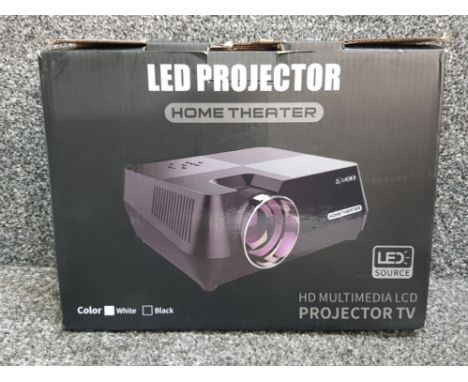 LED TV projector, HD multimedia LCD home theater system, with lead &amp; remote, boxed