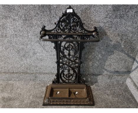 A Coalbrookdale style cast iron umbrella/stick stand 76cm high.