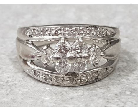 platinum &amp; diamond ring, approximately  .60cts, size K, 6.9g