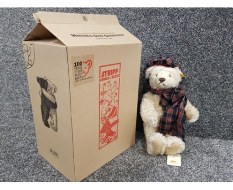 Steiff Bear 654459 "scottish bear" in good condition with tags attached and original box