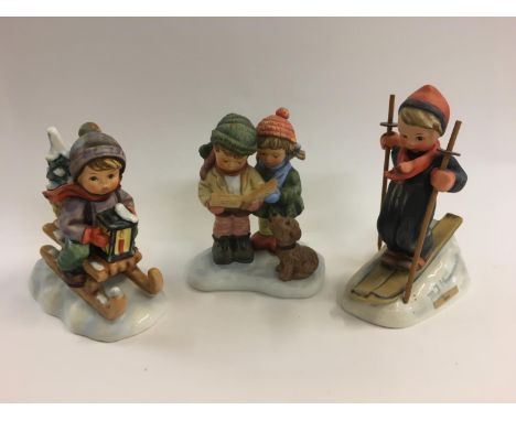 Hummel Figurines: Skier, 'Holiday Harmony' BH18 by Berta Hummel &amp; 'Ride Into Christmas' (3) 
