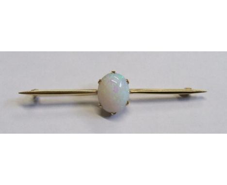 15ct. Gold Opal Bar Brooch 