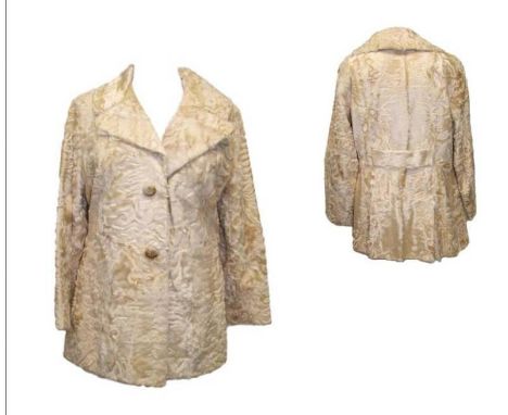Vintage Hutcheson Blonde Astrakhan Fur Jacket, approx. size 10 