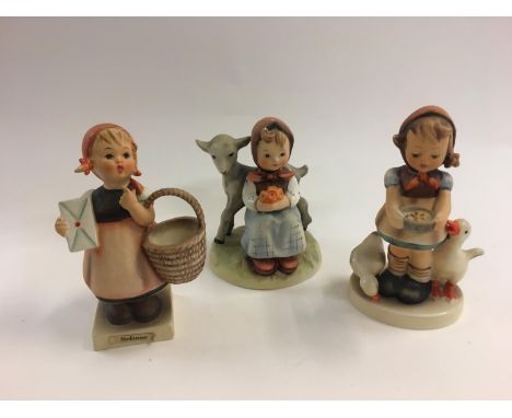 Hummel Figurines: 'For Mother', 'Schoolgirl' &amp; 'Boots' (3) 