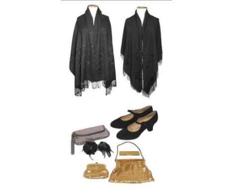 Gold Coloured Chain Mail Evening Bag with matching purse &amp; comb, Small Grey Sequinned Evening Purse, Frangi Tie Rack Blac