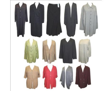 Ladies Knitwear Size 18: Country Casuals long grey cardigan, Savida grey waterfall cardigan, 2 Paul Stuart sleeveless cargida
