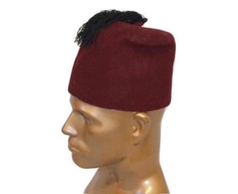 Vintage Maroon Wool Fez from Turkey 