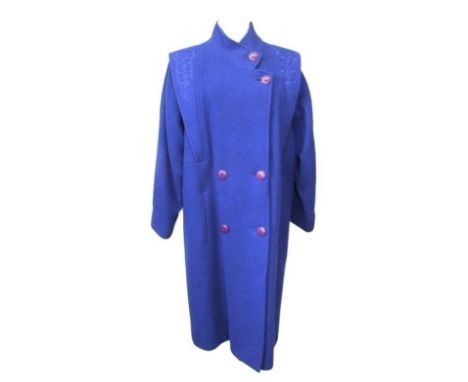 Ladies Vintage Blue Wool Coat, labelled size 12 