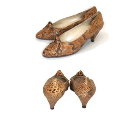 Pair Vintage Snakeskin Shoes from Beyoglu Istanbul size 4 