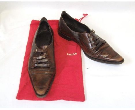 Pair Ladies Vintage Bally Brown Leather Winkle Picker Shoes size 37 