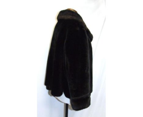 Dunbarseal Vintage Black Faux Fur Jacket, approx. size 12/14 