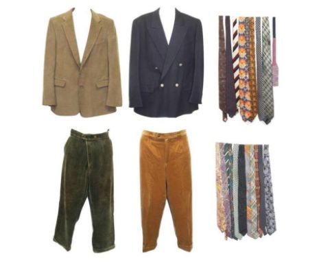 Mens Durtex Beige Corduroy Jacket size 40R, Van Dyke Navy Blue Blazer size 42R, Pair Penine Range Green Corduroy Trousers siz