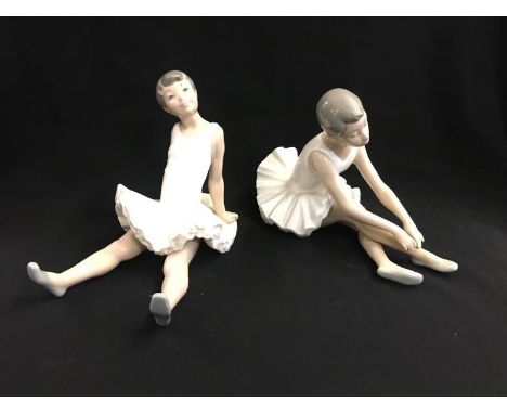 Nao Figurines: 'Amusing Ballet' &amp; 'Slipper Ballet' (2) 