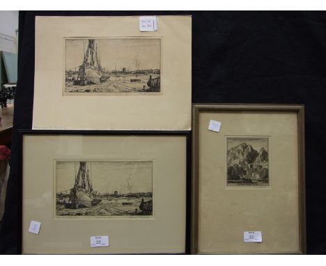 After Leonard R Squirrell "The Orwell at Ipswich", engraving, signed and titled in pencil on mount and with personal inscript