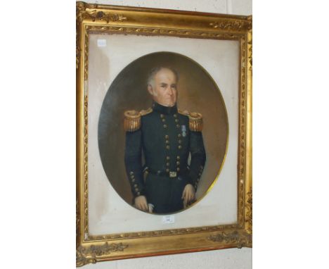 19th century English School PORTRAIT OF DEPUTY COMMISSARY GENERAL JAMES LAIDLEY WEARING ARMY GENERAL SERVICE PENINSULAR WAR M
