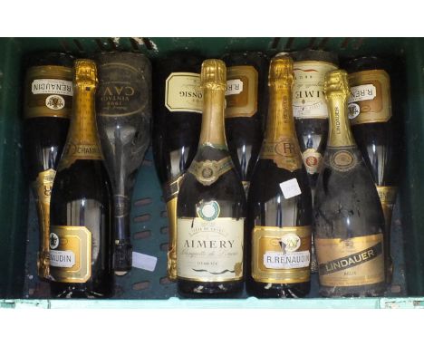 Champagne, ten bottles of vintage Champagne and sparkling wine, including five bottles of R Renaudin Brut Réserve 2004.