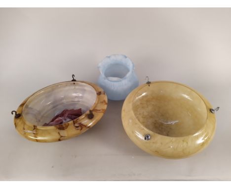 Five Art Deco style light shades