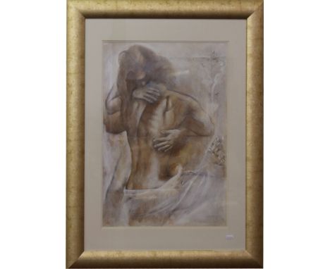 A gilt framed print 'the embrace'.