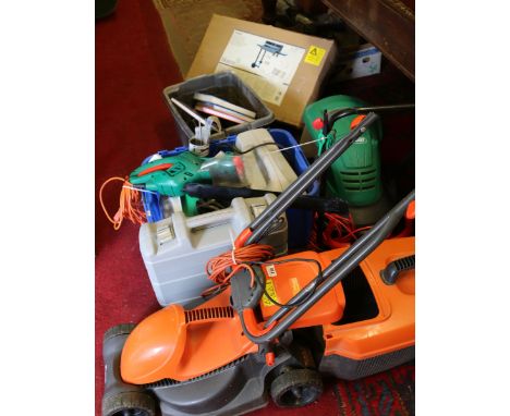 A good collection of mechanics tools to include auto repair books, spanners, sockets, welding set, vehicle testing SDS hammer