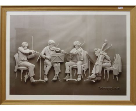 A framed print The Quartet Reinhard 1976.
