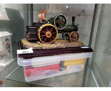 Model steam engine along with metal figures &amp; other collectable toy cars