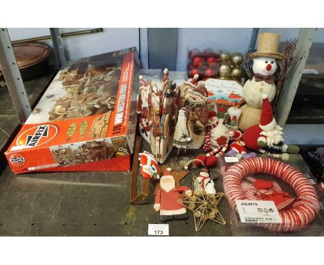 Quantity of Christmas decorations &amp; large Airfix  model kit 