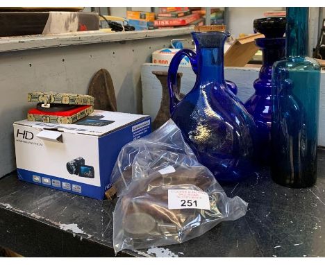 Digital video camera, vintage camera, glassware etc