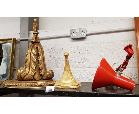 2 gilt wall brackets &amp; angle poise lamp