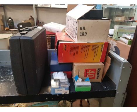 Slides, projectors, reels, typewriter etc
