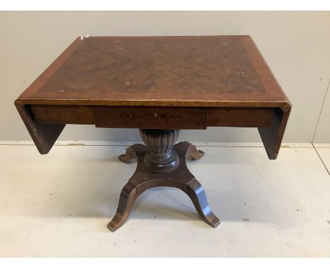 A Biedermeier style sofa table, width 91cm, depth 69cm, height 74cm