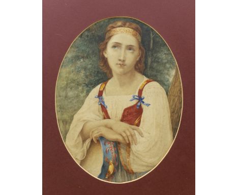 G. Fontana, watercolour, Portrait of a tambourine player, signed and dated 1878, 29 x 22cm, unframed