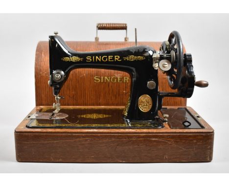 A Cased Manual Singer Sewing Machine 