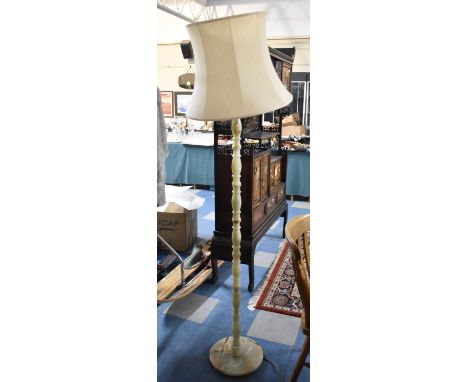 A Vintage Onyx Standard Lamp and Shade 