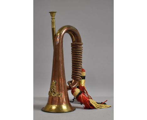 A Replica Military Bugle with Royal Artillery Badge Mount 