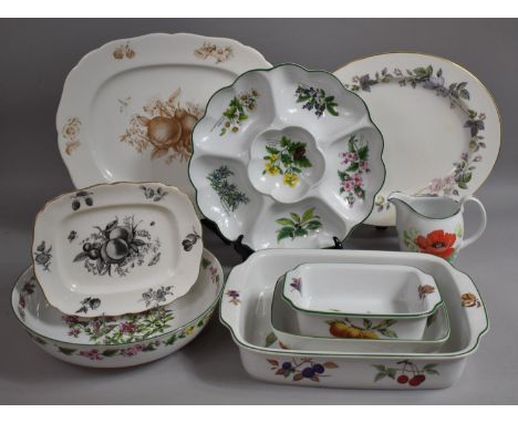 A Collection of Royal Worcester Items to comprise Large Bowl, Evesham Oven to Table Dishes, Platters Etc 