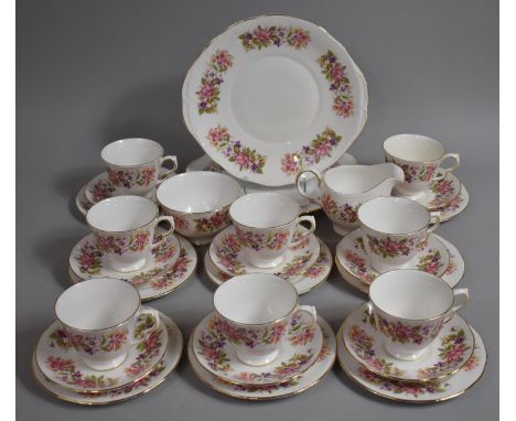 A Colclough Floral Decorated Tea Set to comprise Tea Cups, Saucers, Eight Side Plates, Two Side Plates, Milk Jug and Sugar Bo