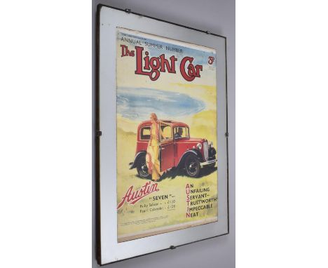 A Mirror Bordered Picture Frame Containing Front Cover from the Annual Summer Edition of The Light Car, 28th June 1935,  51x3