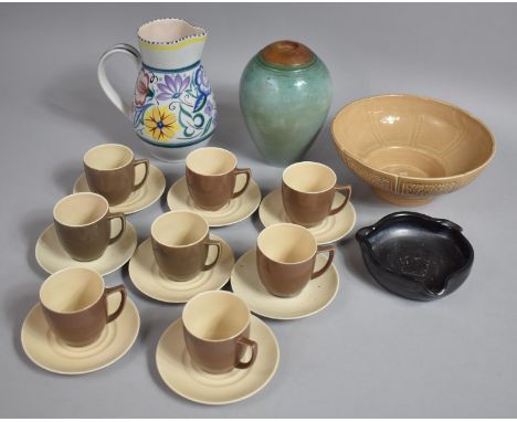A Branksome China Coffee Set together with a Poole Jug, Handmade Sicilian Vase Etc 